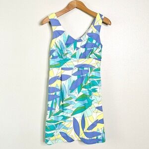 Vintage Tori Richard Cotton Lawn Graphic Sleeveless Mini Dress women's size 6